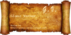 Glanz Verner névjegykártya